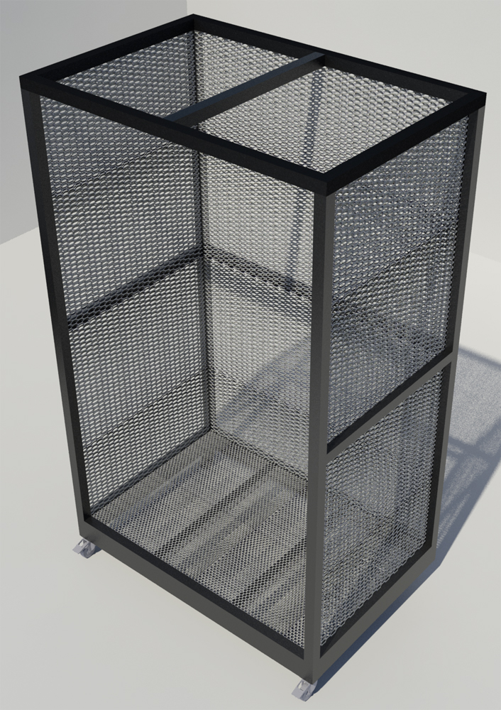 Rack grillagé sur roues